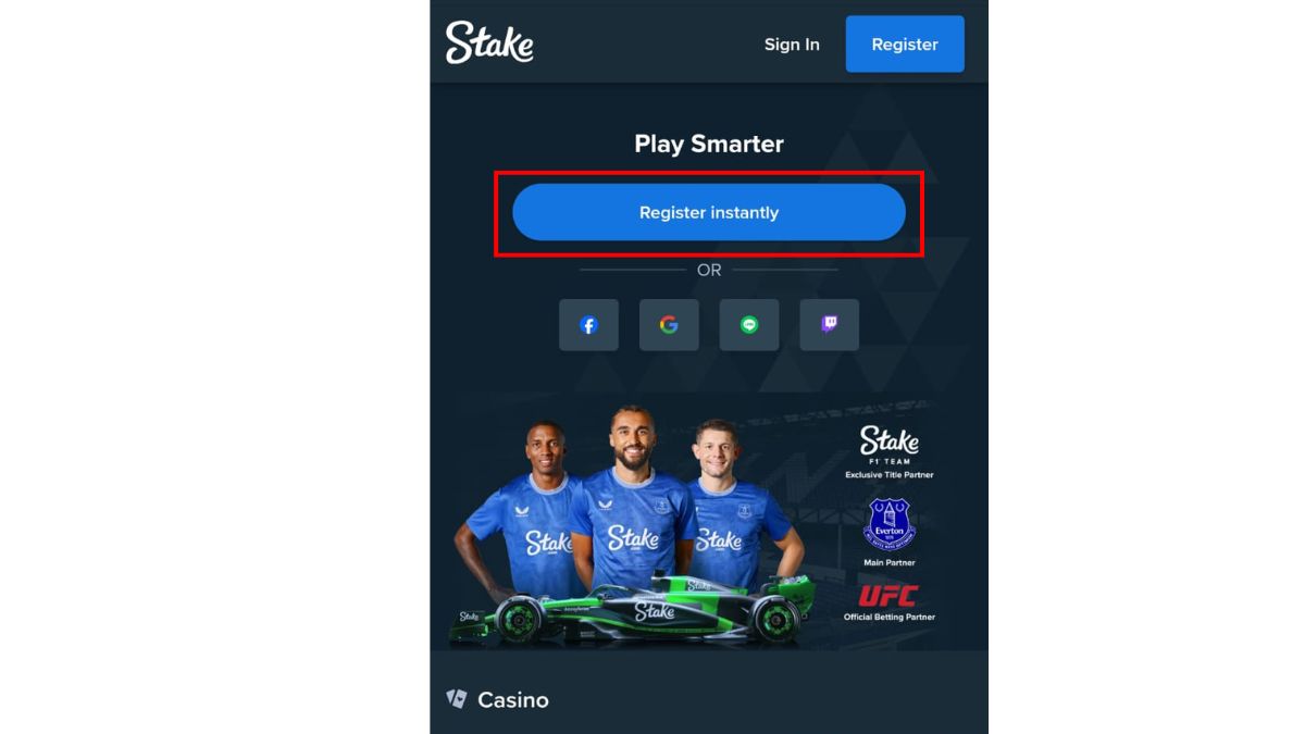 Registration on Stake